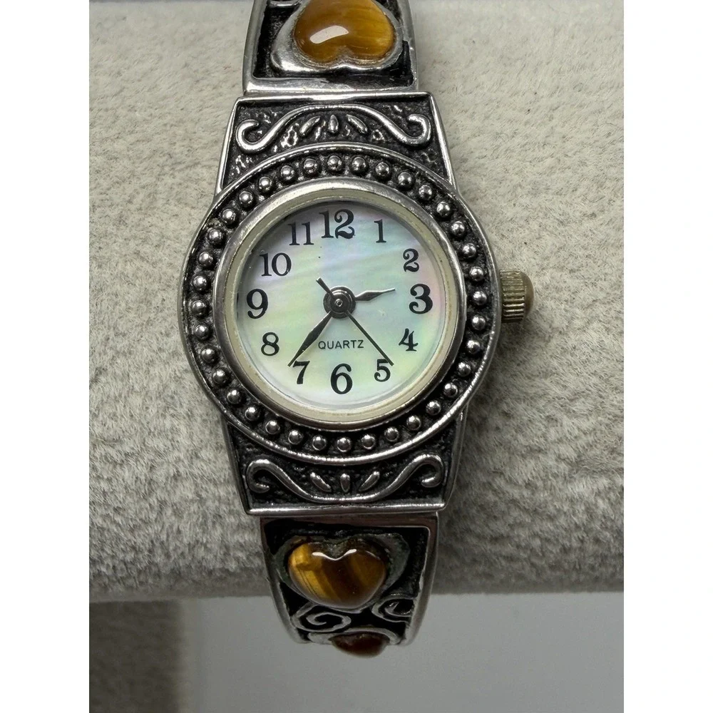 White Stag WS60600W New Battery Ladies MOP Watch Tiger's Eye 20MM 6.75